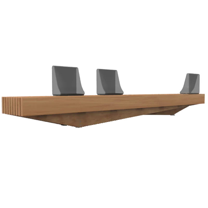 Banquette 4,50 m avec 1 dossier fixe et 2 mobiles