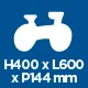 H400 x L600 x P144 mm