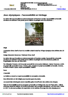 Jeux olympiques : l'accessibilité en héritage