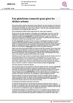 Une plateforme connectée pour gérer les déchets urbains